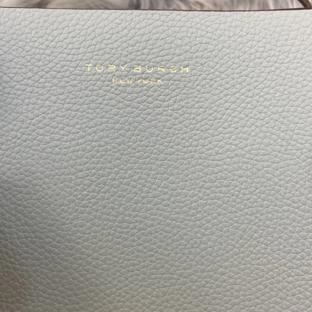 Tory Burch Light Blue/Teal Leather Tote